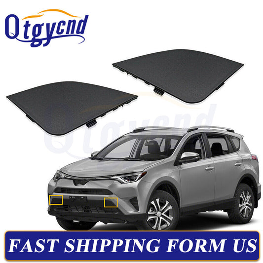 Pair Front Bumper Tow Hook Eye Cover Cap for Toyota RAV4 2016-2018 Left Right