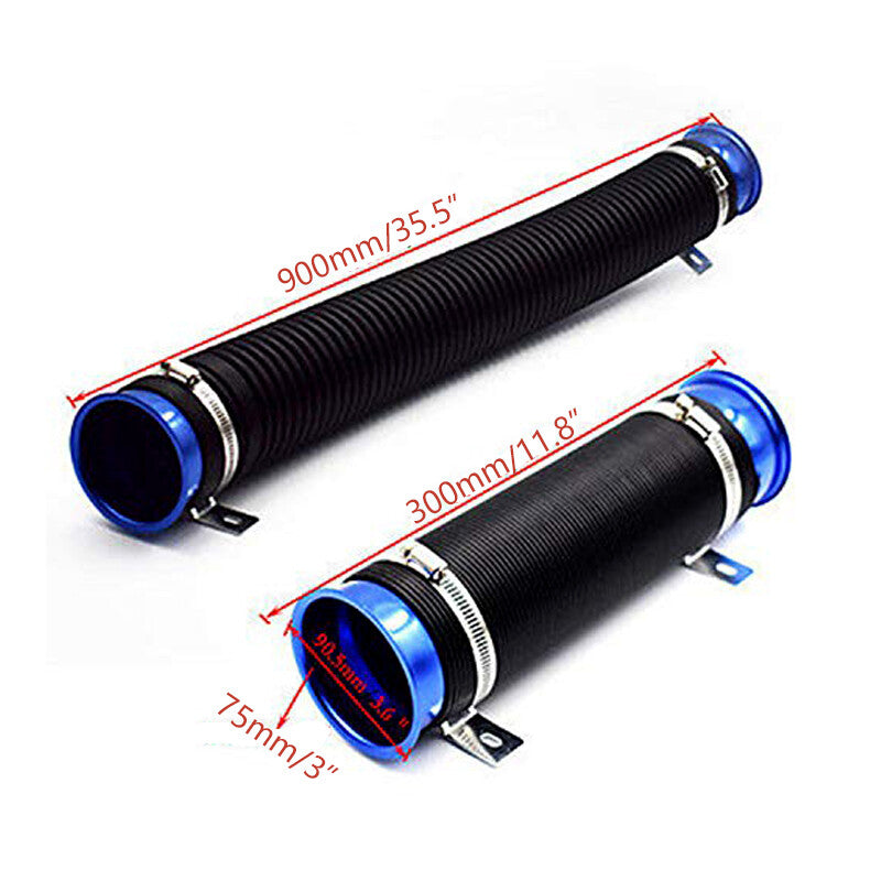 Universal 75mm 3-inch Automatic Turbine Flexible Intake Hose Durable x1 n