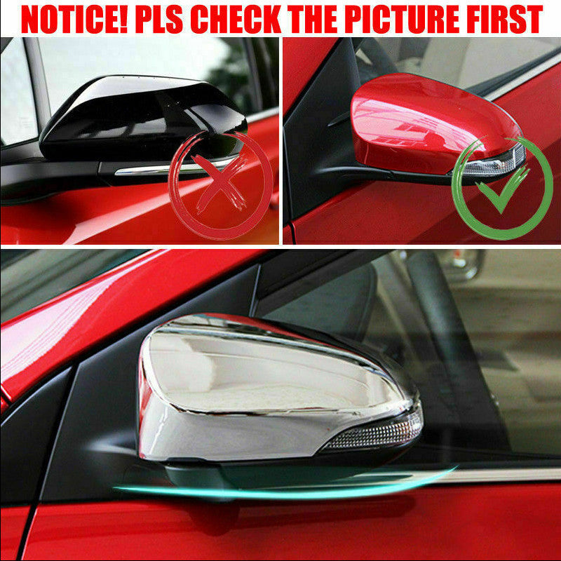2X ABS Chrome Rear Side View Side Mirror Cover Trim For 2018-22 CHR C-HR for Toyota