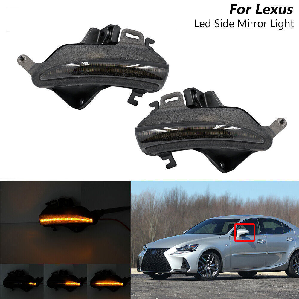 Smoked Sequential LED Side Mirror Light Indicator for Lexus IS250 350 ES350 RC F n