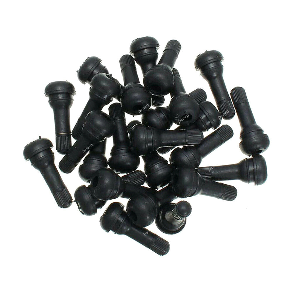 50 Pack Black Rubber Snap-In Tire Valve Stems 1-1/4 Replacement TR413 Q