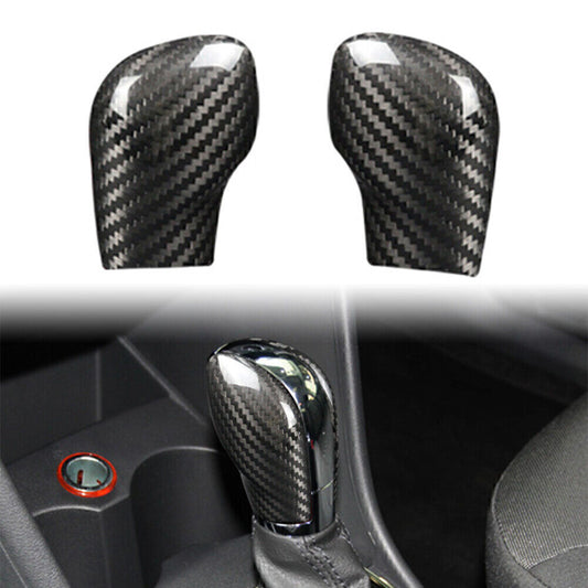 Black Carbon Fiber Car Shift Knob Cover Trim Fit for VW for Golf MK7 CC POLO Q
