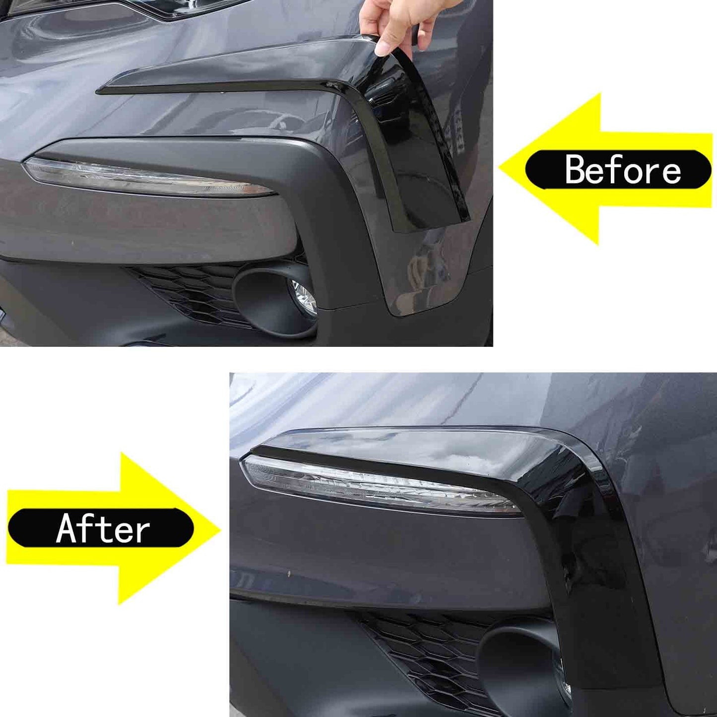 Gloss black front bumper fog light trim for Honda Pilot 2019 - 2022 n