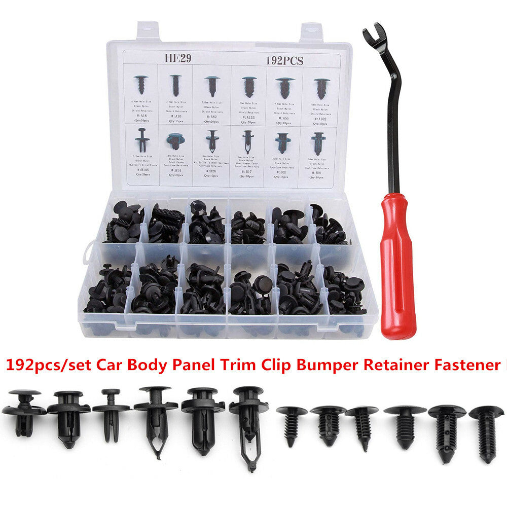 192x Vehicle Body Panel Fixture Rivet Decorative Clamp Fastener Combination Kit - n