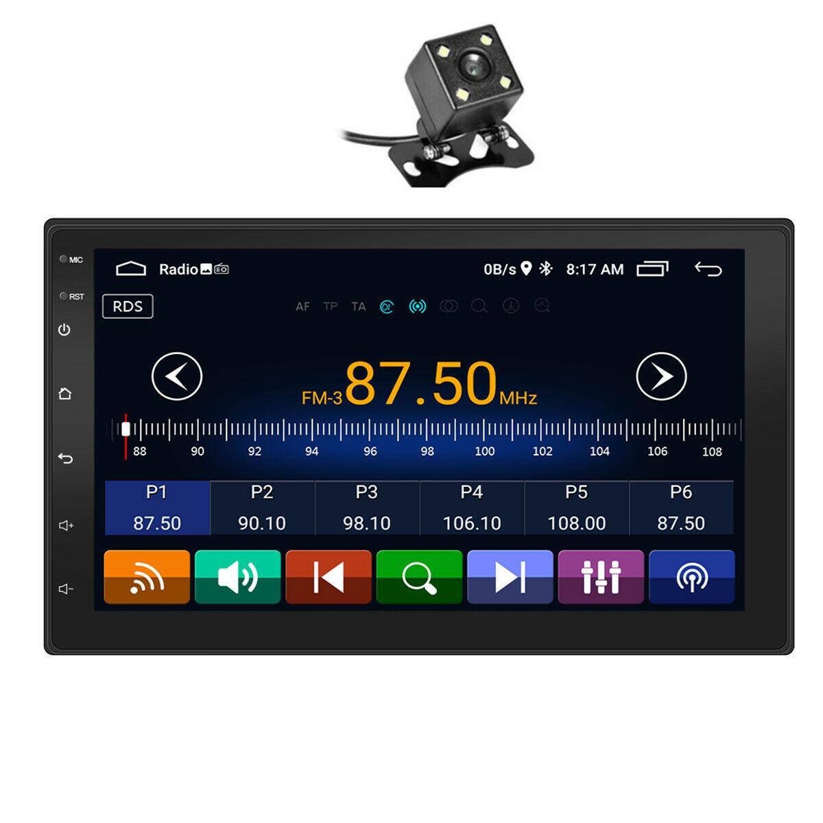 Touchscreen car radio, stereo player, GPS navigation, WIFI, 1+16G, with rear camera, 7-inch screen. n