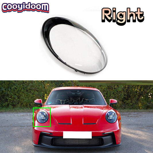Right Headlight Lens Cover Shell for Porsche 911 2018 2019-2022