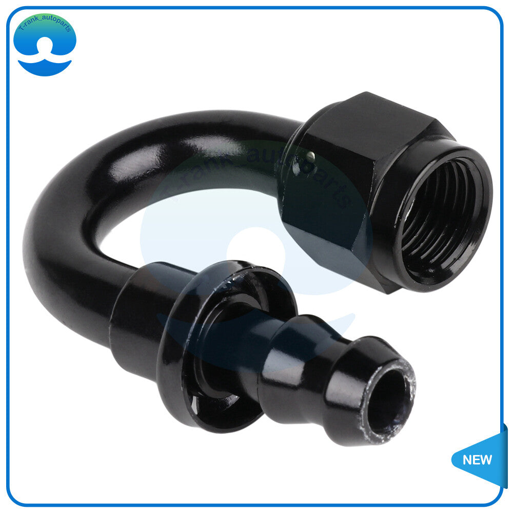 1PC 6AN 180 Degree Push On Lock Hose End Fitting Oil Fuel Hose Line Adapter