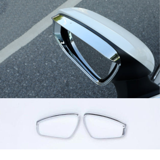 Chrome 2X Rearview Mirror Rain Eyebrow Cover Trim for Volkswagen ID.4 2021-2024