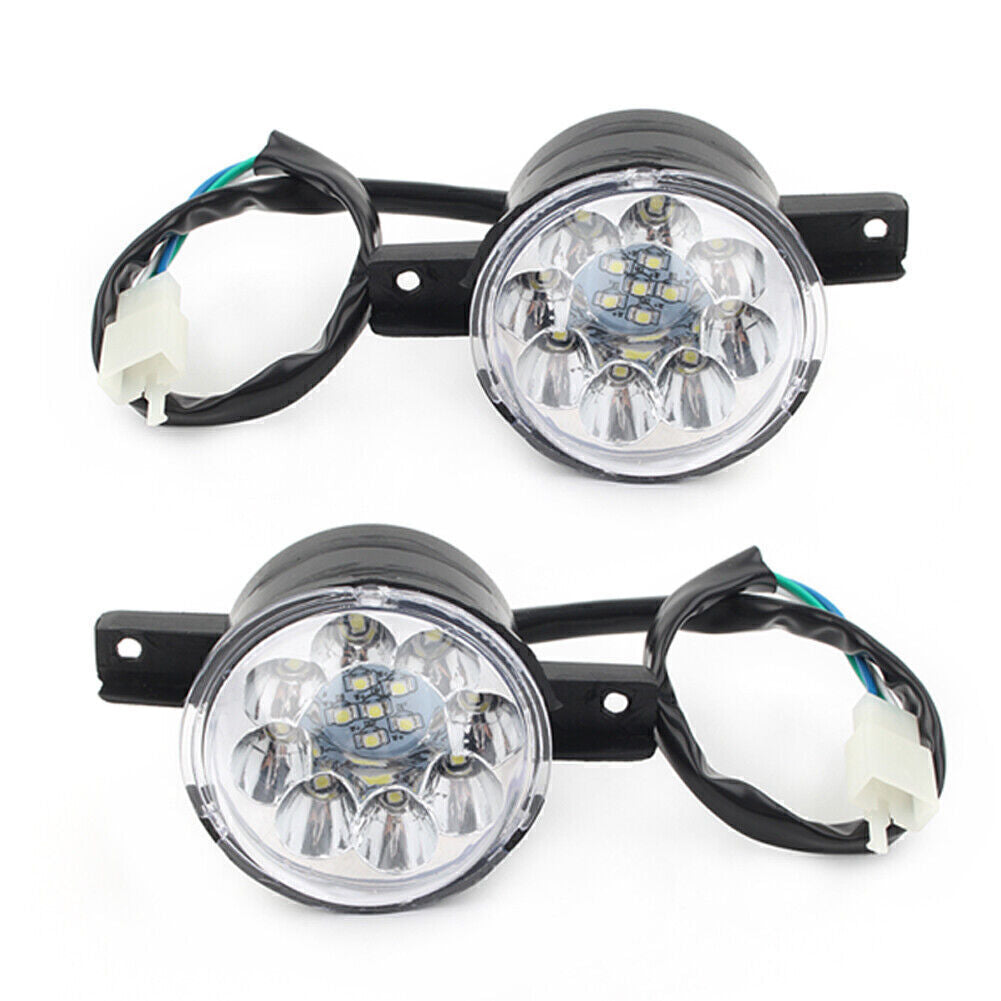 LED 3 wire Headlight Head Light ATV Quad 110 125CC Taotao Coolster Gokart 2PCS
