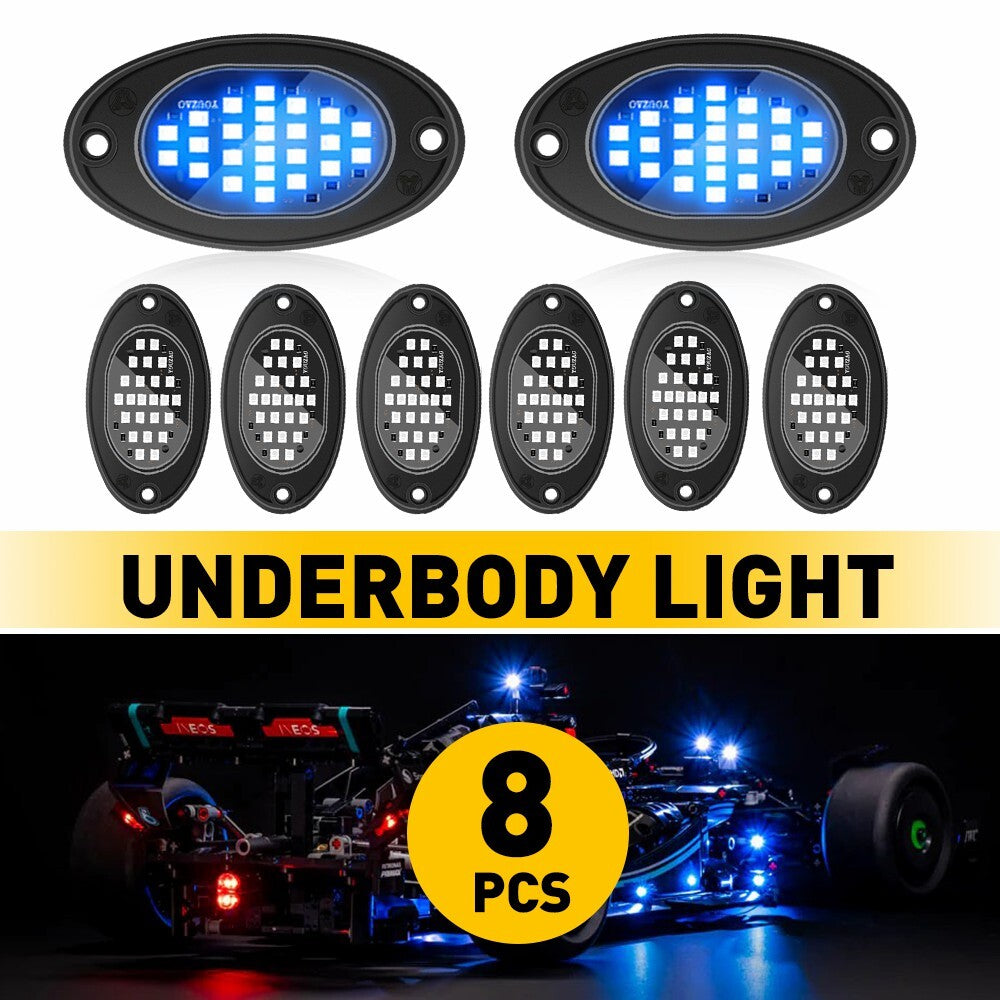 8x Blue LED Rock Lights Neon Glow Lights Decoration Suitable for ATV Motorcycle UTV Car B- v