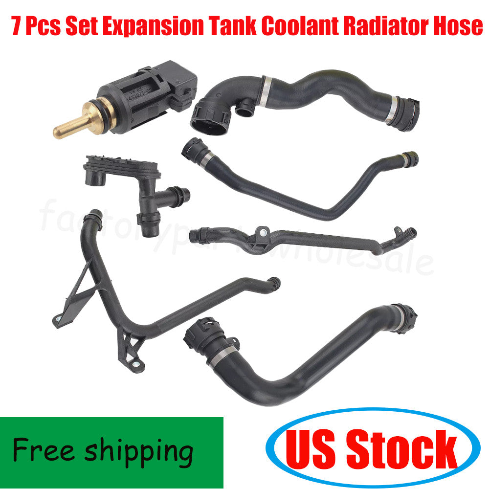 1 Set of 7Pcs Expansion Tank NEW Coolant Radiator Hose For 323 325 328 330 n
