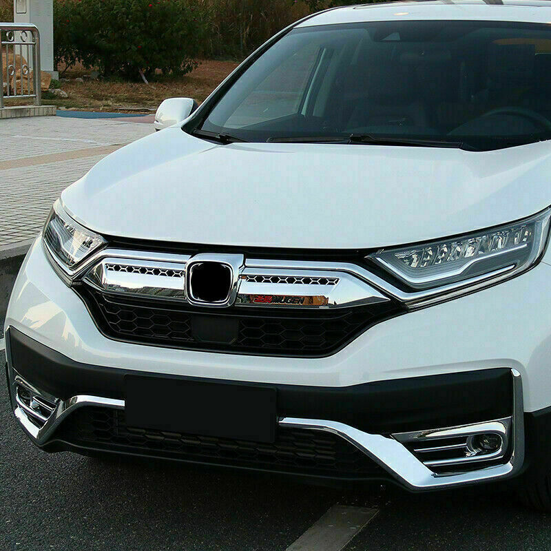 2P for Honda CR-V CRV 2020-2022 Chrome Front Bumper Grille Mesh Molding Cap Trim