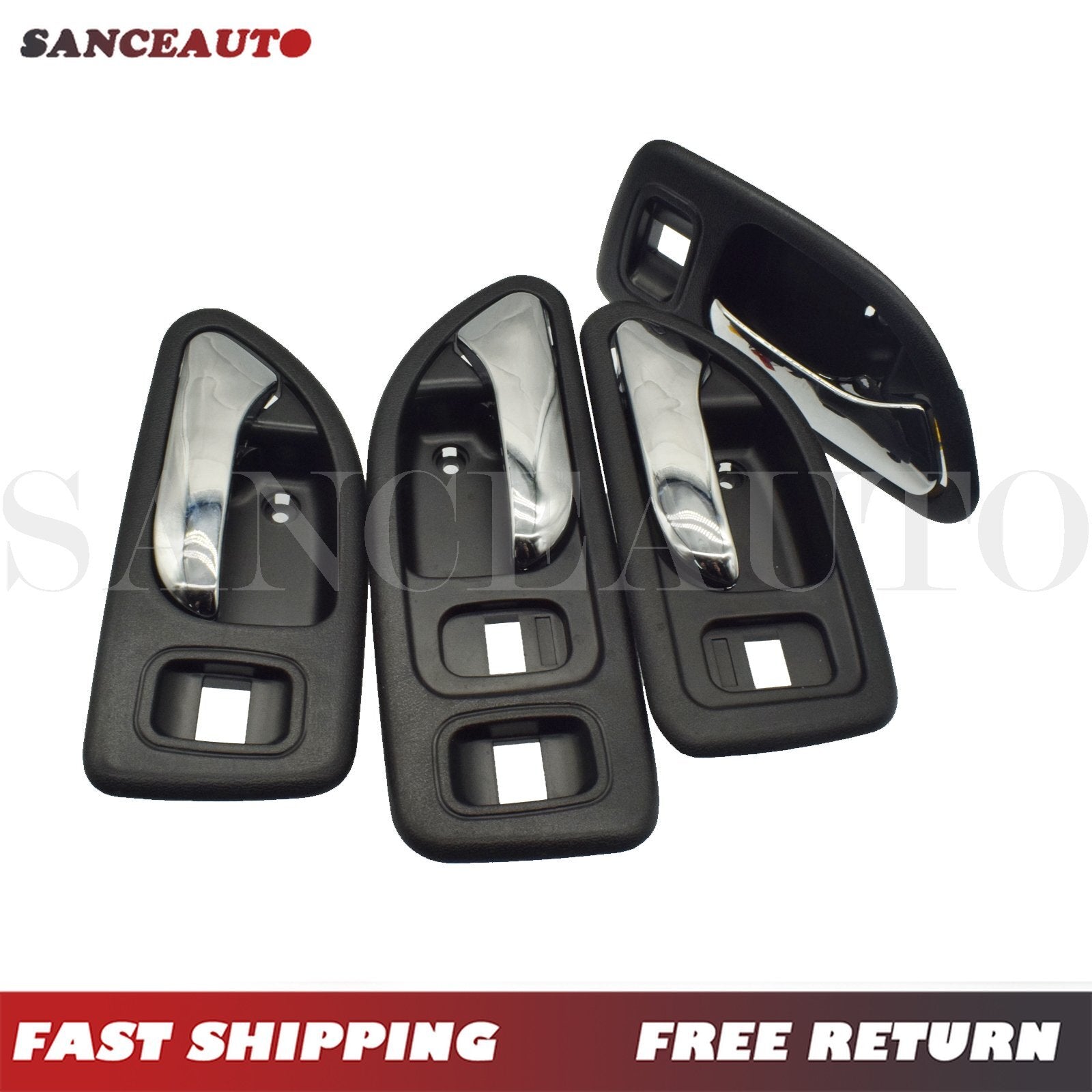 Chrome-finish interior door handles, front, rear, left, and right, suitable for 94-97 for Honda Accord. n