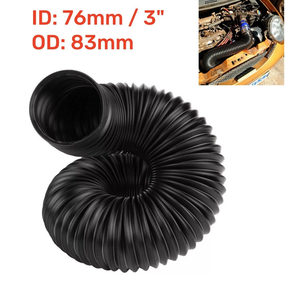 Universal 3 Car Cold Air Intake Pipe Fexible Inlet Hose Adjustable Duct Tube
