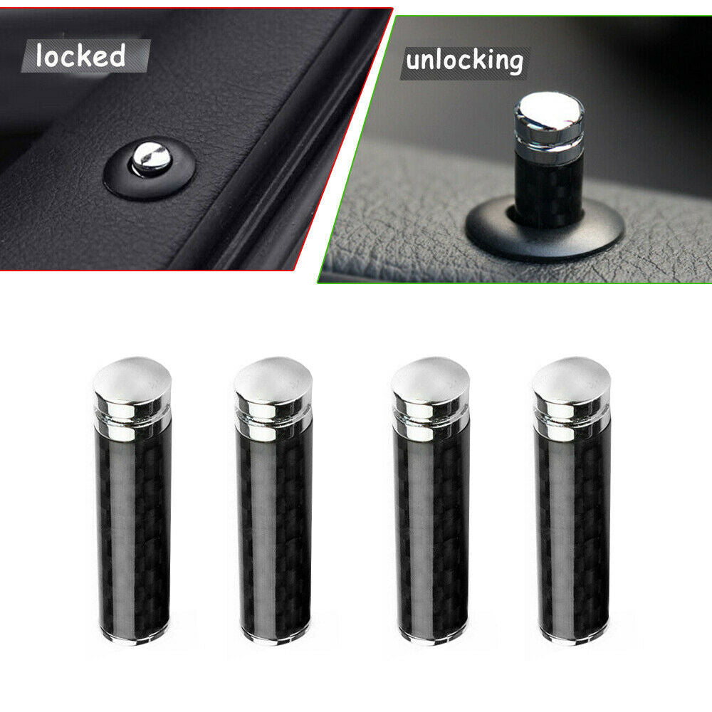 4x carbon fiber aluminum car interior door lock pins button for BMW accessories Q