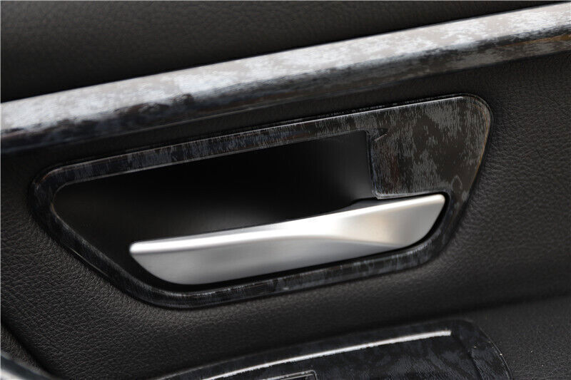 for BMW 3 Series 2014-18 Black Wood Grain Inner Door Handle Frame Cover Trim 4P