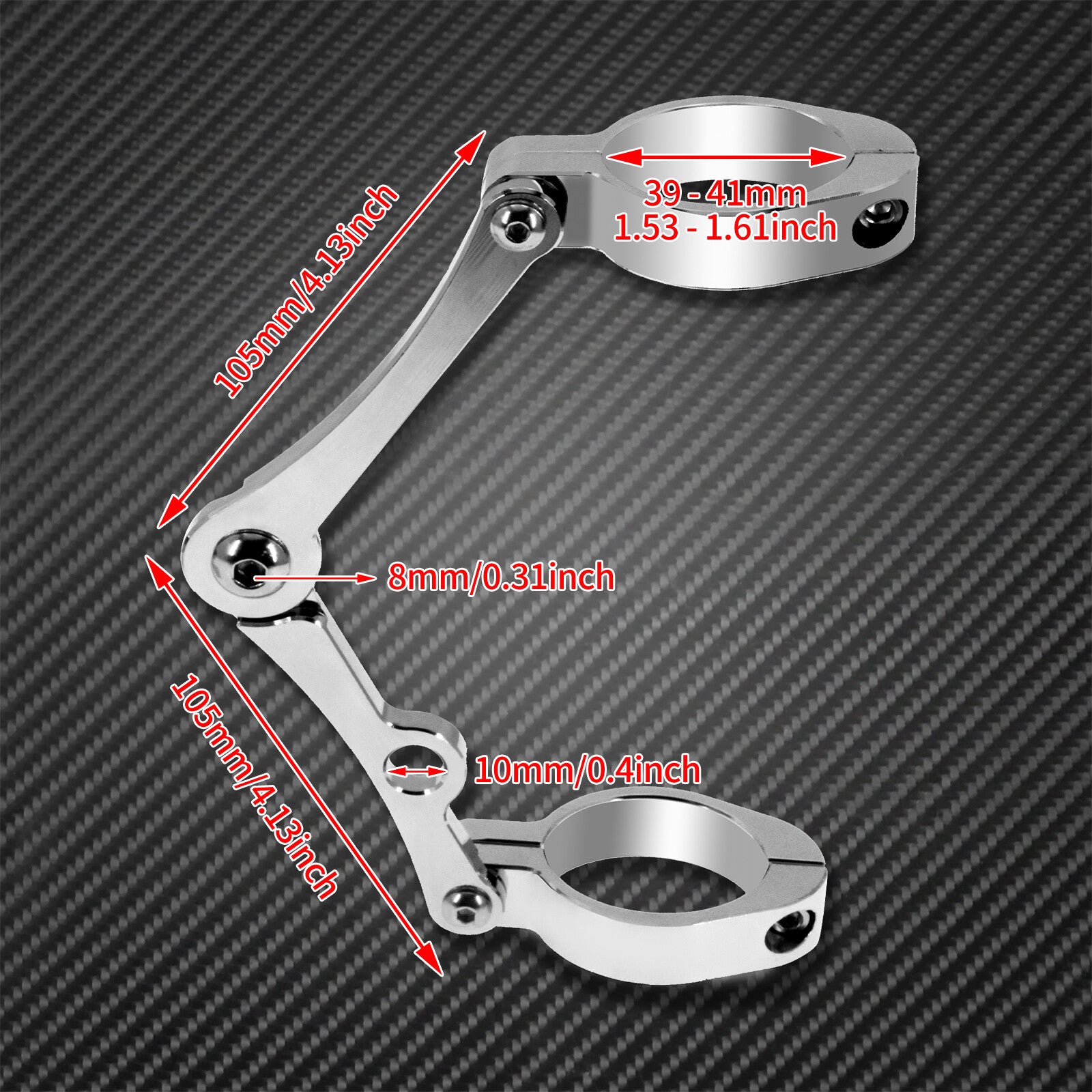 Chrome Motorcycle Universal 39mm-41mm Headlight Mount Bracket Fork Lamp Holder Q