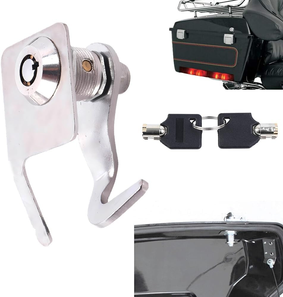 Trunk Hardware Latches Hinges Lock Set for Harley Touring Road Glide 1988-2013 Q