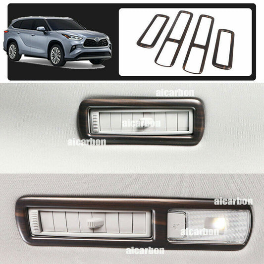 Wood Grain Rear Upper Air Outlet Vent Cover Trim for Toyota Highlander 2020-2022