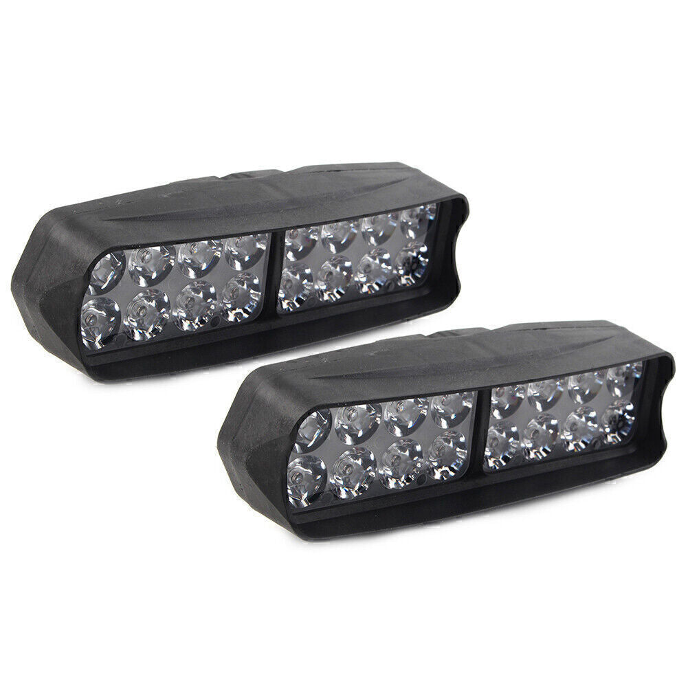 Pair Motorcycle Headlight Spot Fog Light 16-LED Headlamp For Car UTV ATV Q
