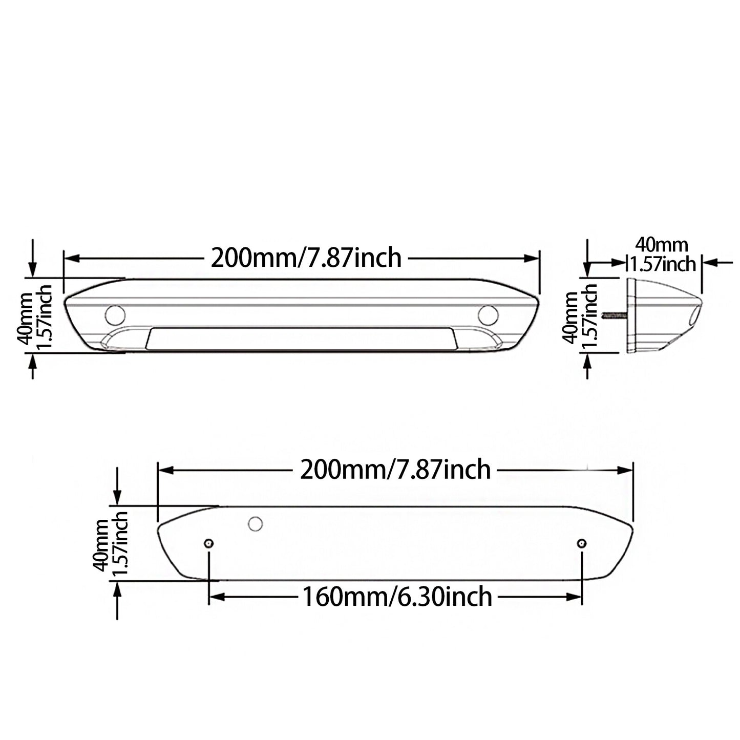 30 LED Outdoor Lamp Light 12V/24V 20cm 6500K Waterproof Caravan & RV Q