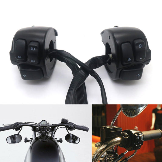 Motorcycle Black 1 Handlebar Control Switch Housing Wiring Harness for Harley Q