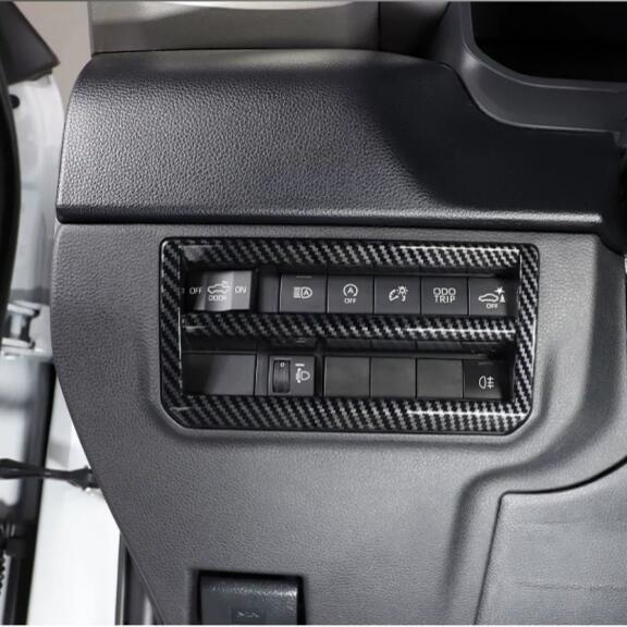 Carbon Fiber Headlight Switch Frame Cover Trim Fit for Toyota Sequoia 2023 2024