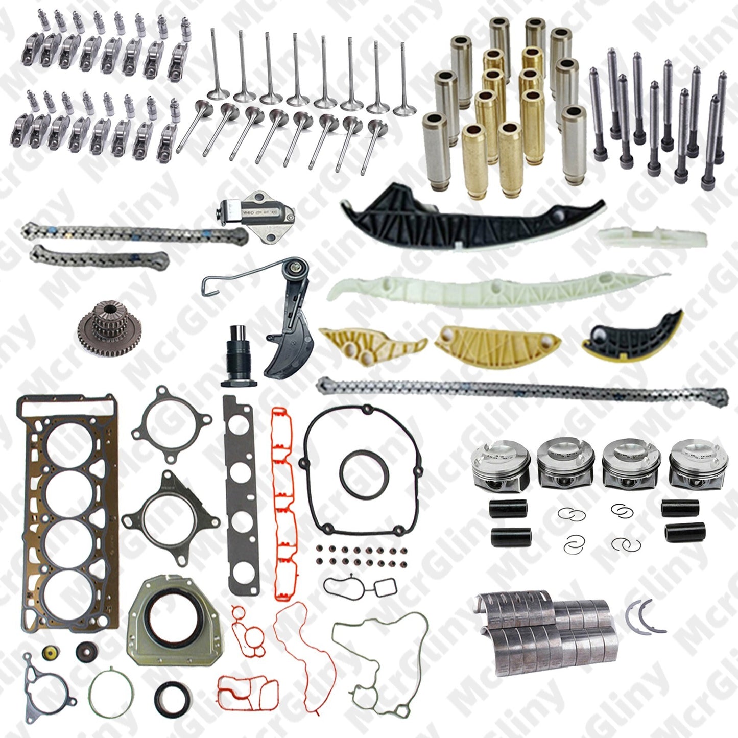 Gasoline engine rebuild kit with timing chain for Audi seats 2.0T - n