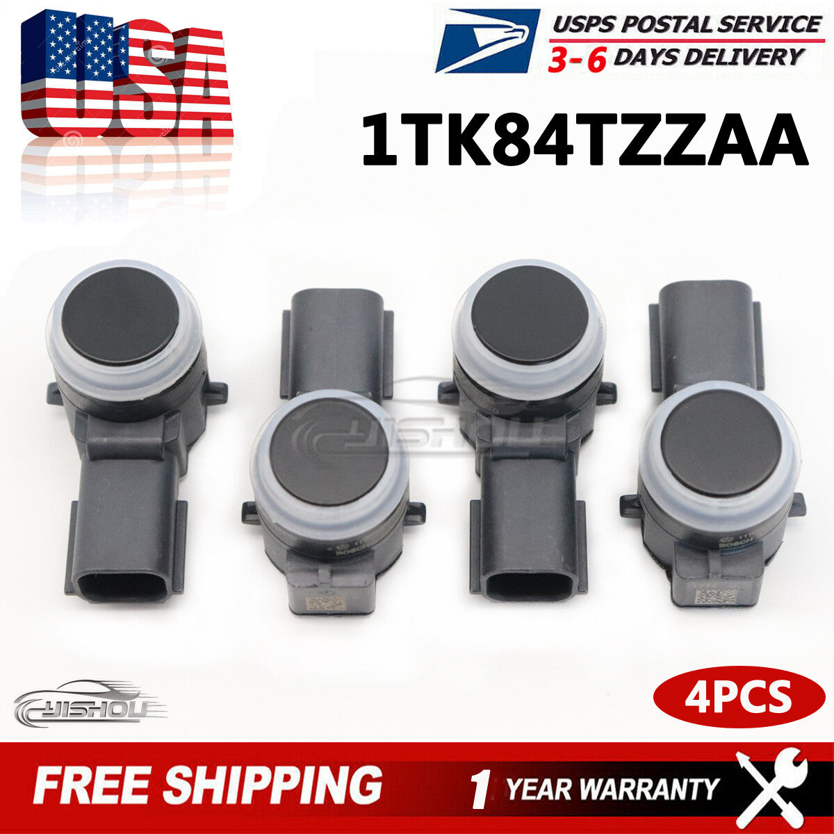 4X Front/Rear Parking Assist Sensor For 2014-2020 for Chrysler for Jeep for Dodge 1TK84TZZAA Q