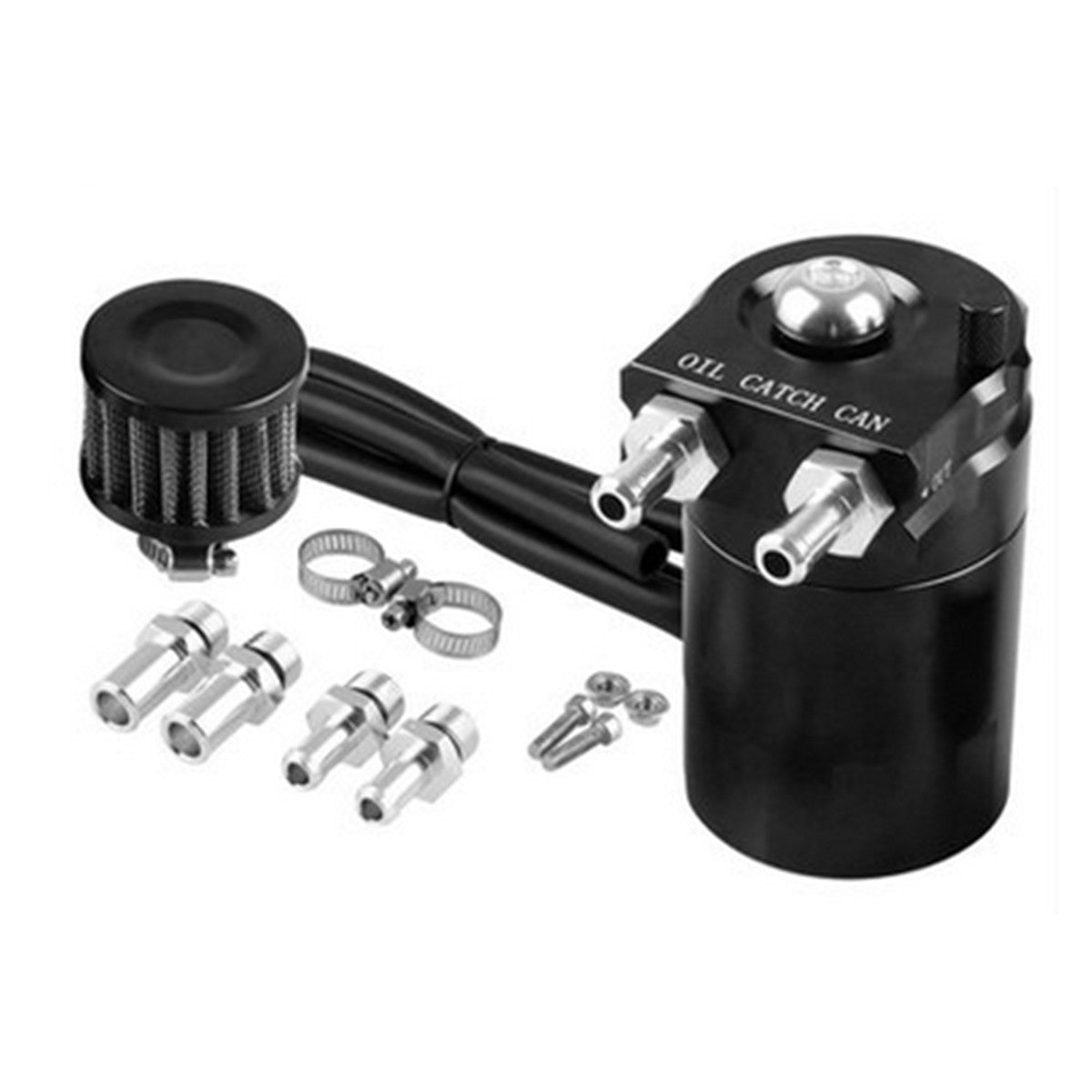 Baffle Aluminum Oil Catch Can Reservoir Tank Kit With Breather Filter