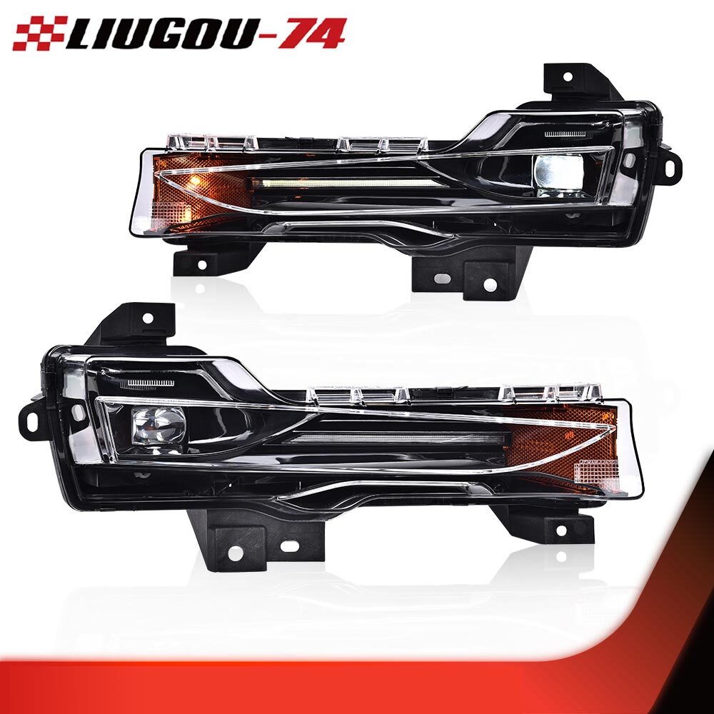 Fits 2017 - 2023 for Model 3 Y Right Left Fog Light LED DRL Upper Set - v