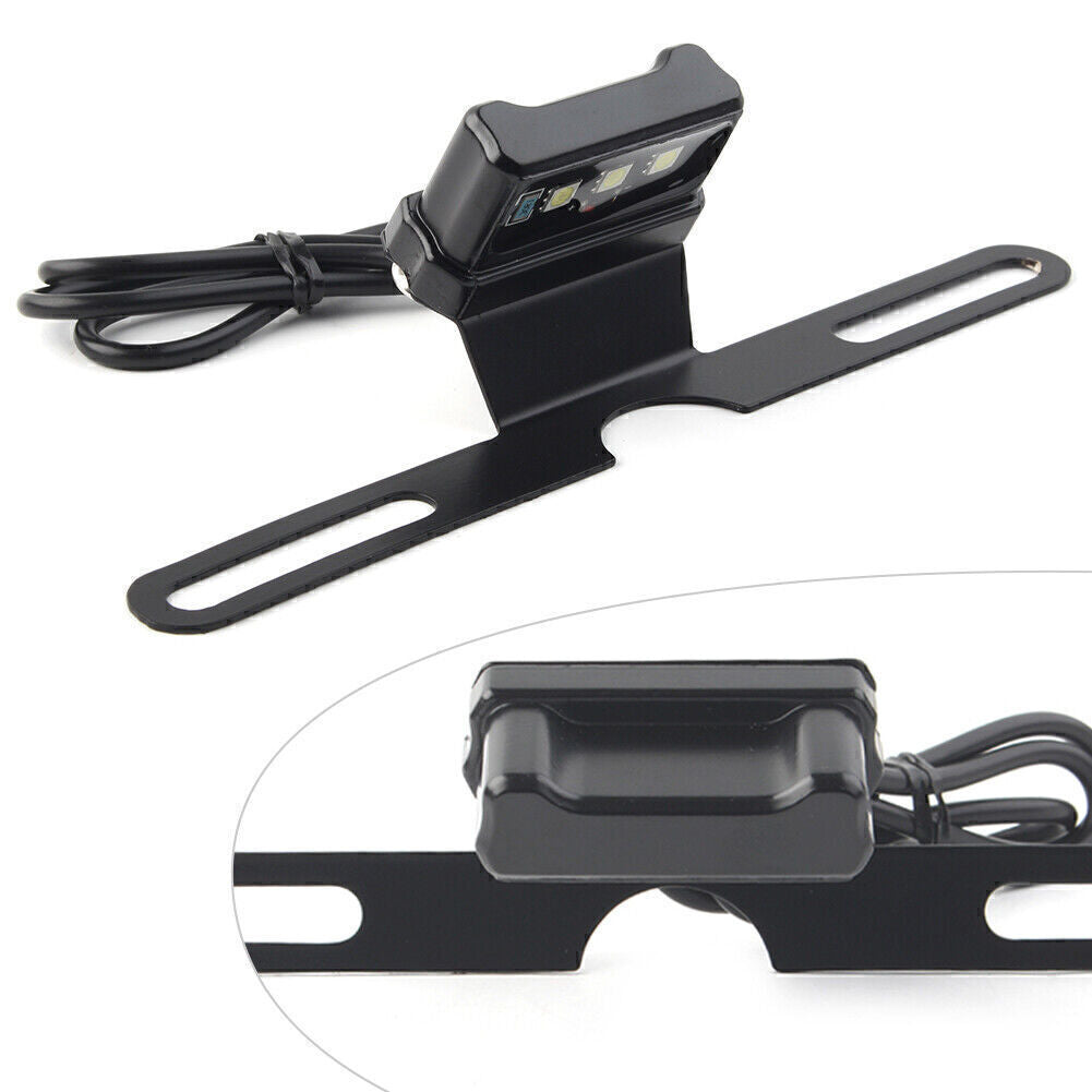 License Plate Light Mount Holder Bracket with LED License Taillight Lamp Black