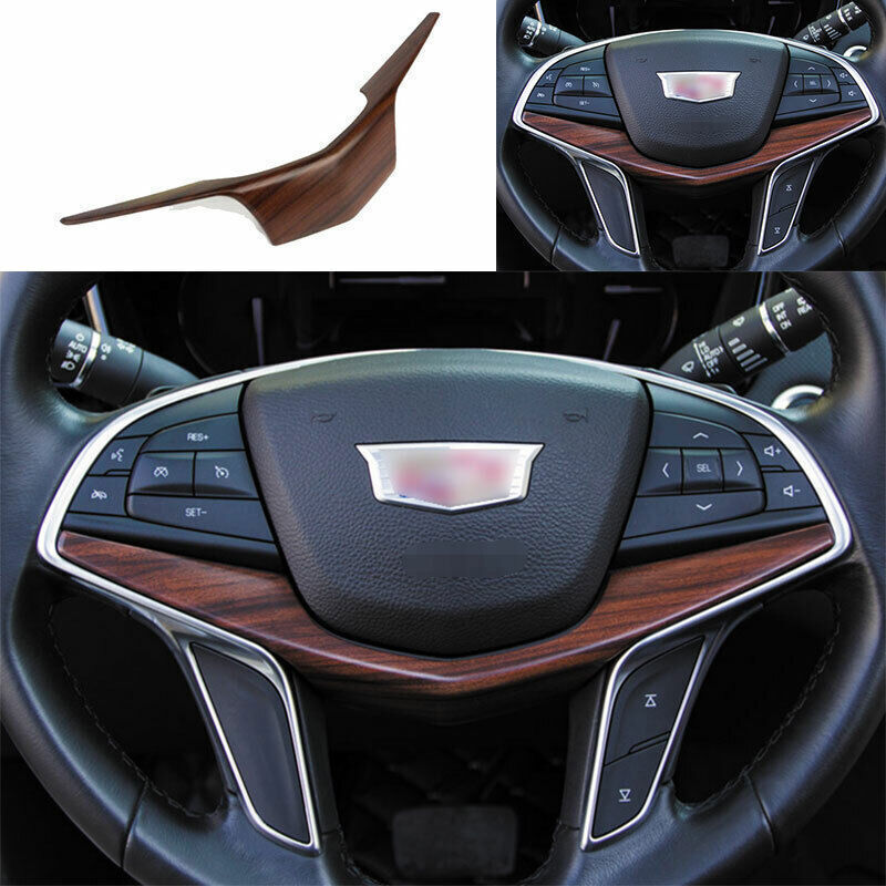 for Cadillac XT5 17-2024 Peach Wood Grain Steering Wheel Sheet Strip Cover Trim