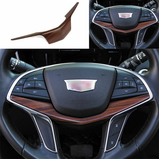 for Cadillac XT5 17-2024 Peach Wood Grain Steering Wheel Sheet Strip Cover Trim