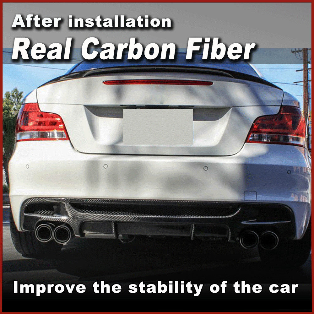 for BMW E82 135i 125i 128i M Tech Bumper 2007-13 REAL Carbon Rear Diffuser Quad