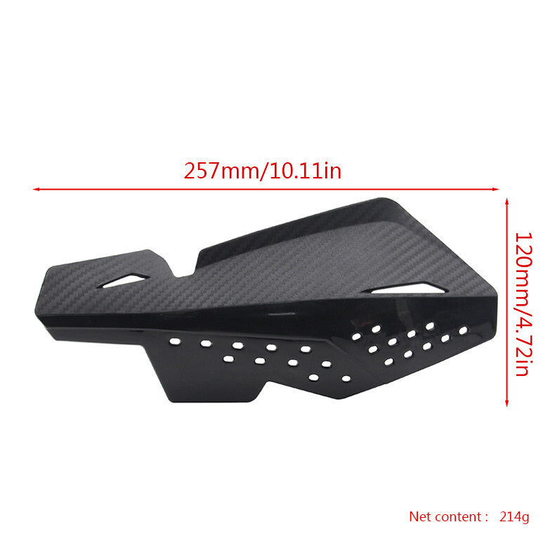 1 Pair Motorcycle Handlebar Handguard Shield Protector Carbon Fiber Look Black Q