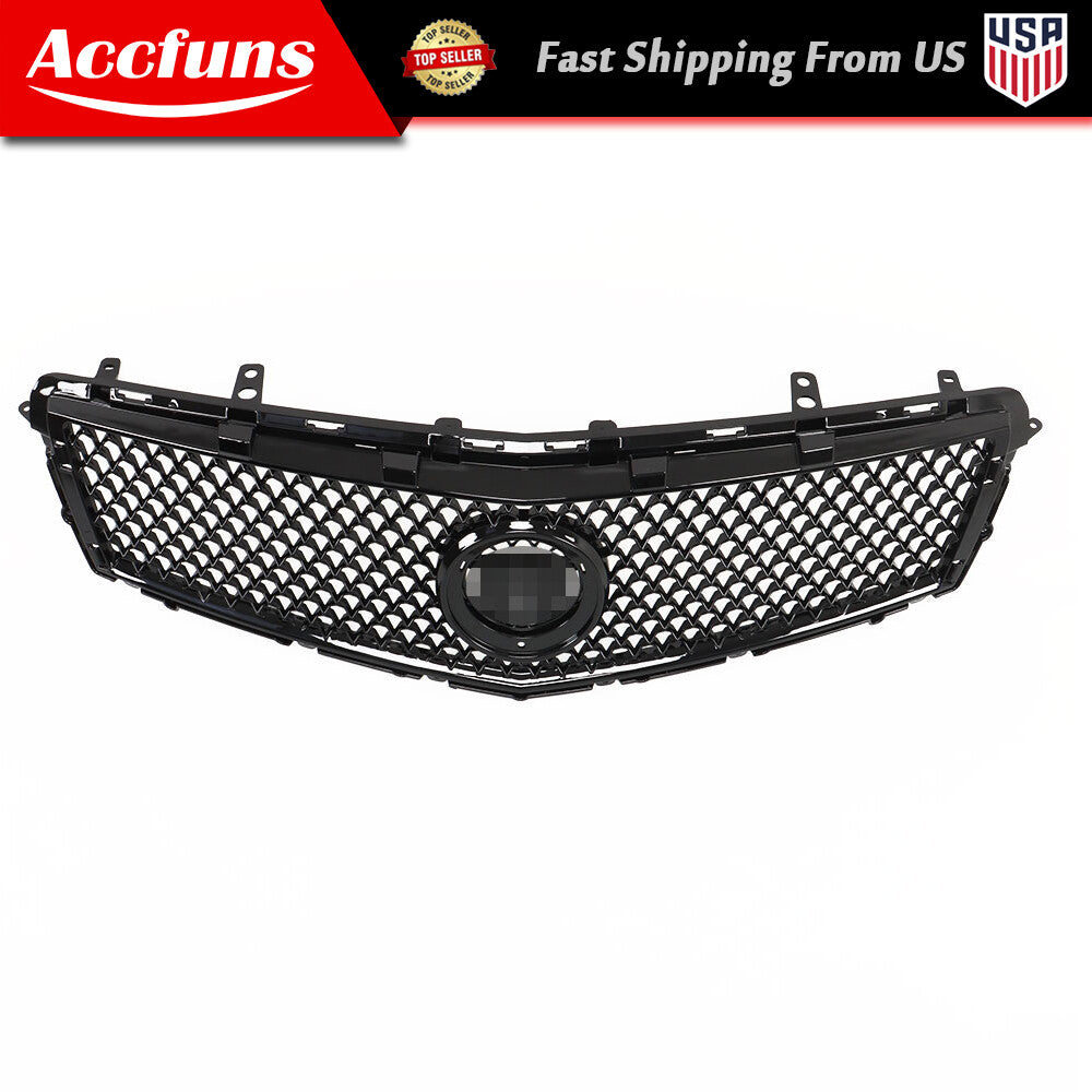 Suitable for 2013-2014 for Cadillac ATS front bumper grille with honeycomb mesh in black. n