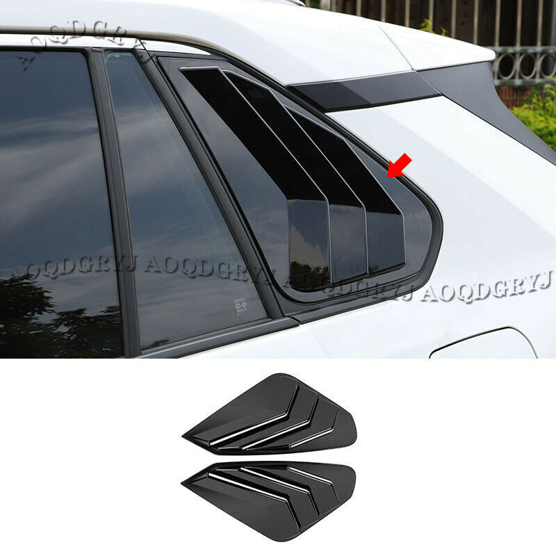Glossy Black Window Rear Triangle Moulding Trim Shutters for TOYOTA RAV4 2019-24