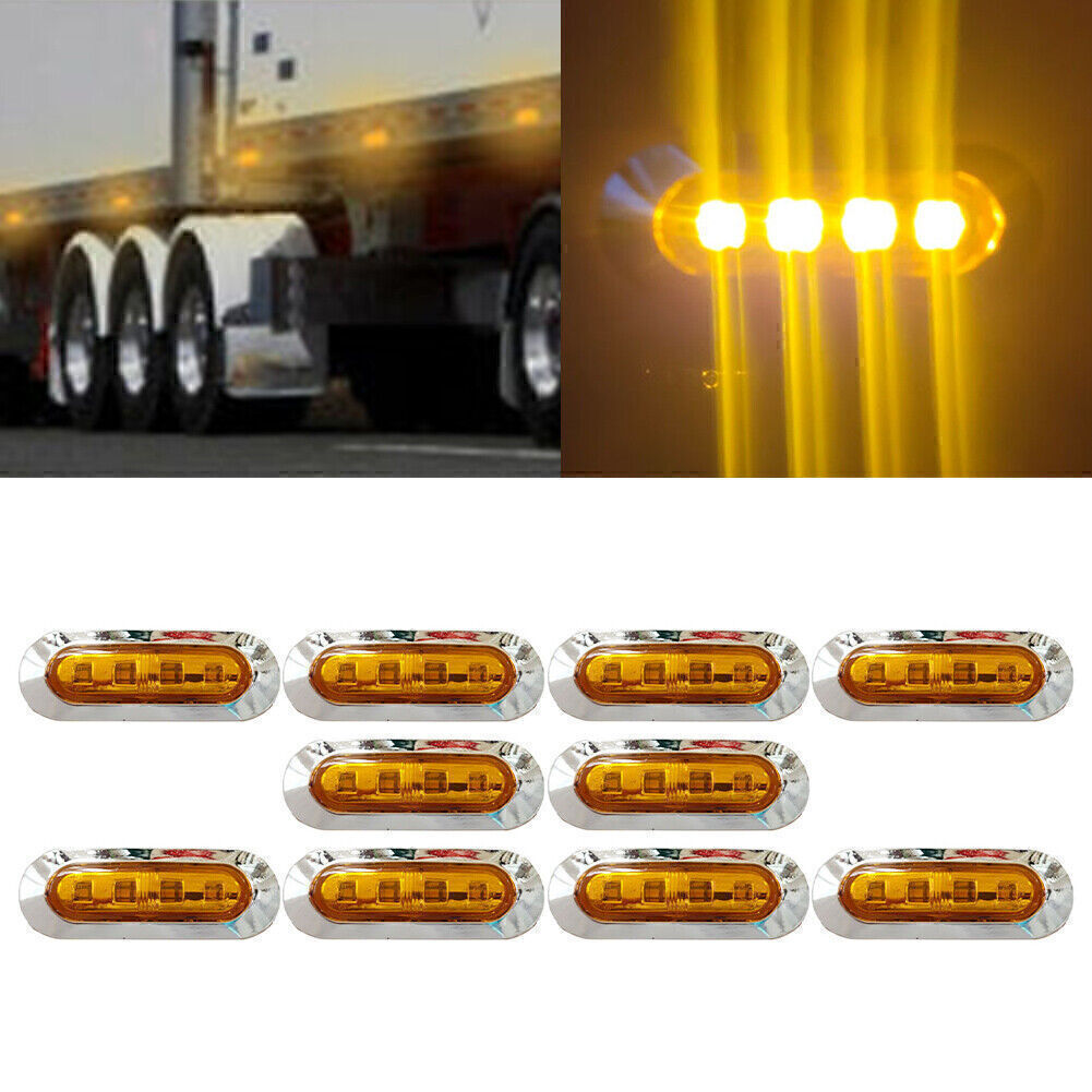 10x Amber SMD 9 LED Truck Side Marker Light Clearance Lamp Trailer 12/24v Q