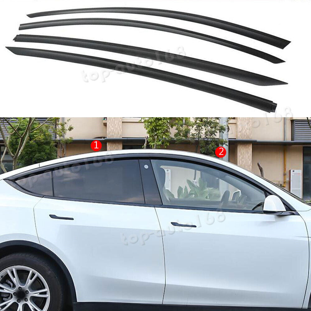 for Tesla for Model Y 2020-2023 Black Window Visor Vent Shades Sun Rain Guard Cover