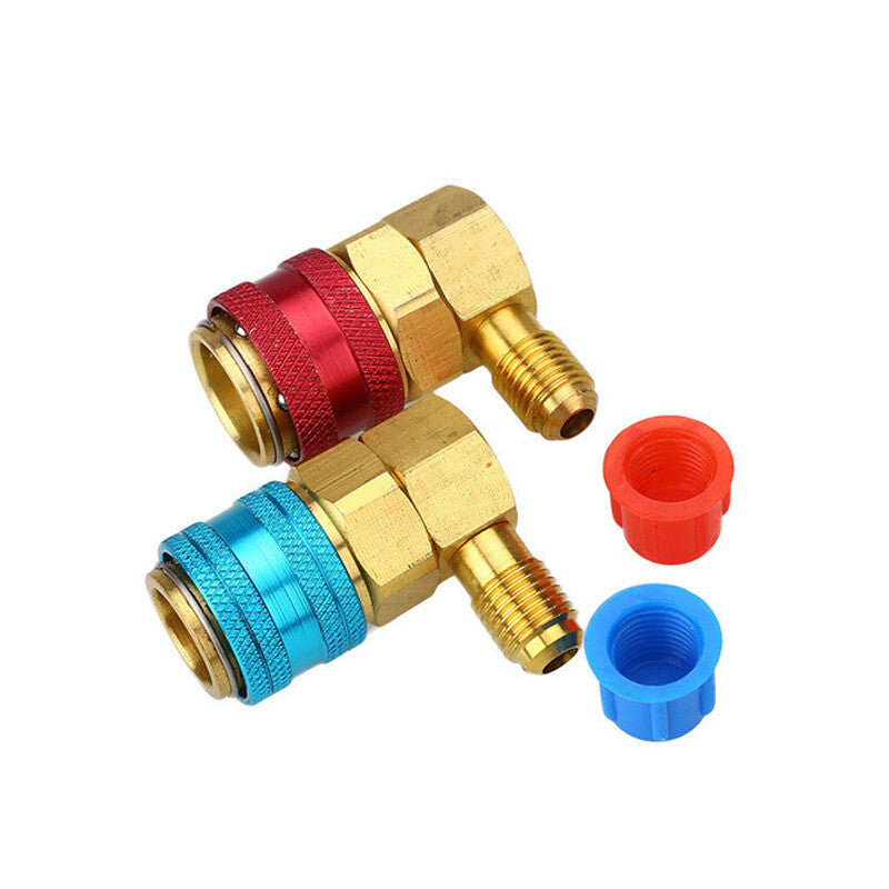 R134a Air Condition Quick Connector A/C Gauge High Low Coupler Adapter Set v