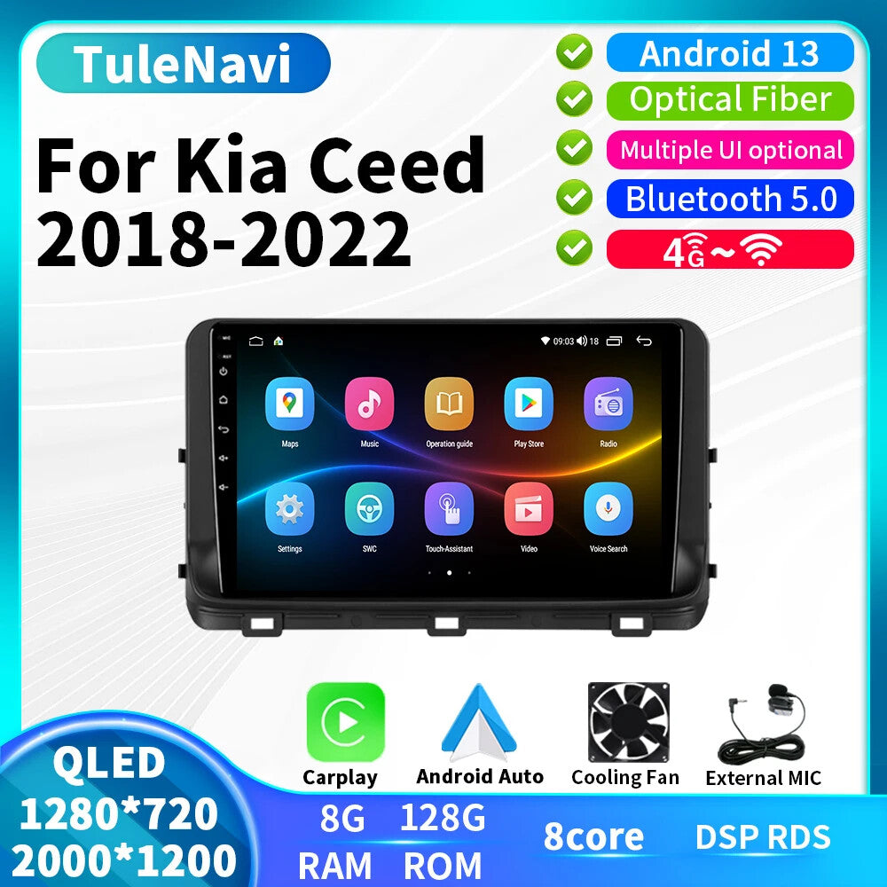 for Kia Ceed 3 2018-2022 Carplay Car Radio GPS Navigation Video Player Screen
