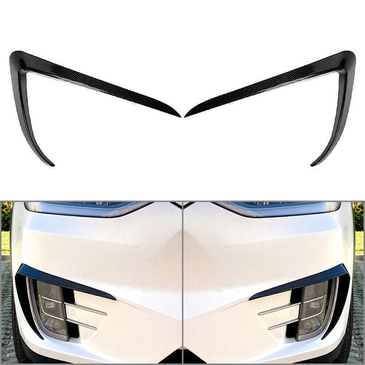 for Tesla Model X 15-20 Front Fog Light Lamp Eyebrow Cover Trim Kit Carbon Fiber Q
