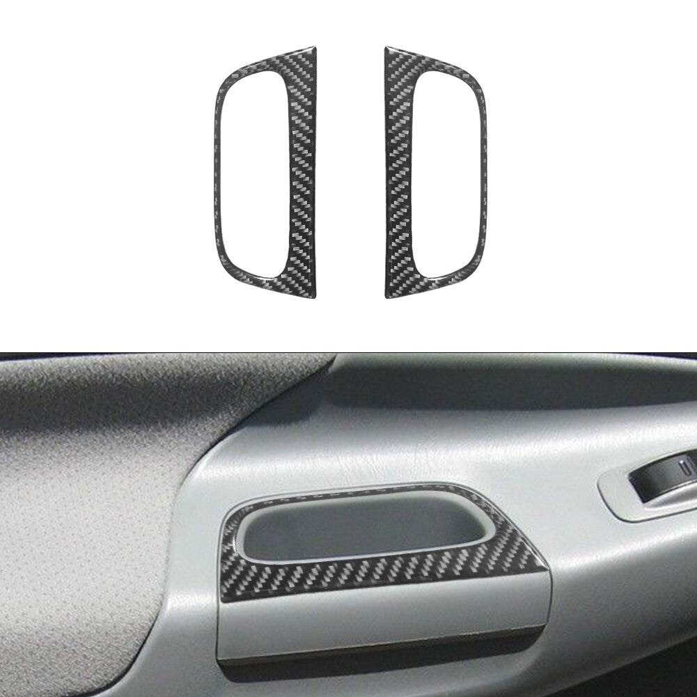 for Toyota Tacoma 2012-2015 2Pcs Rear Door Armrest Trim Cover Decor Carbon Fiber
