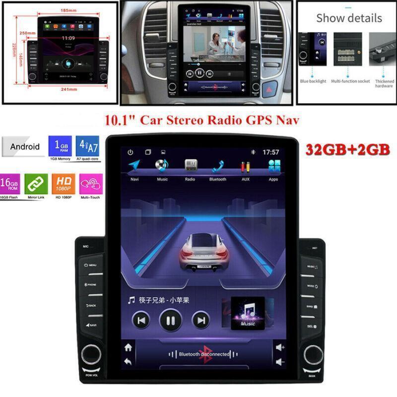 1DIN Car Multimedia Player Radio GPS Nav MP3 32+2GB Android 9.1 10.1