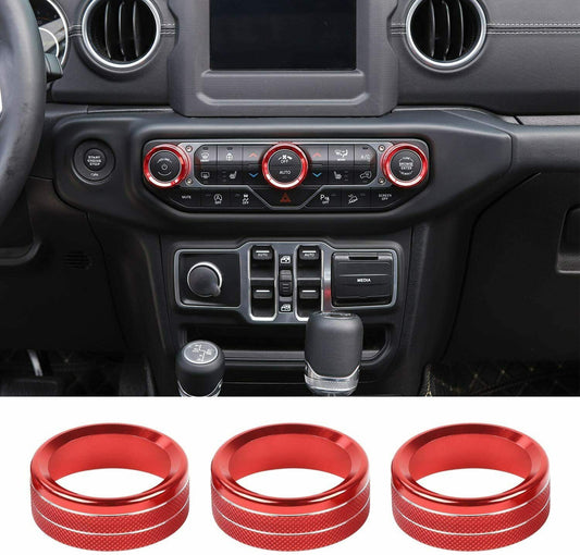 Aluminum A/C Switch Button Cover Trim for Jeep for Wrangler JL, JT 18+ Accessories