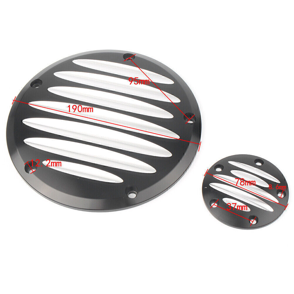 for Harley Twin Cam Silver 2x 5 Hole Engine Clutch Case Timing Covers Q