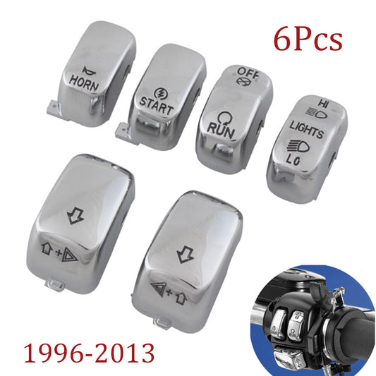 6-Piece Handle Control Switch Button Cover for Harley Dyna 1996 - 2013 - n