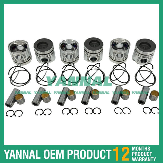 6-piece piston ring set for Nissan FE6 VF 05 H 50 U blade diesel forklift engine