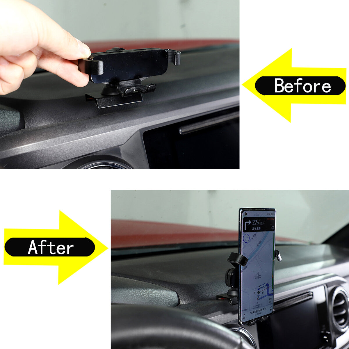 Suitable for Tacoma 2016-2023. Dashboard air vent socket holder/phone holder. n